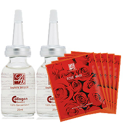 DAINTY 丹堤 膠原蛋白原液2瓶+玫瑰面膜50片只要990元