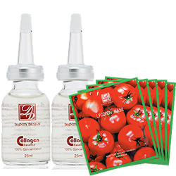 DAINTY 丹堤 膠原蛋白原液2瓶+茄紅素面膜50片只要990元